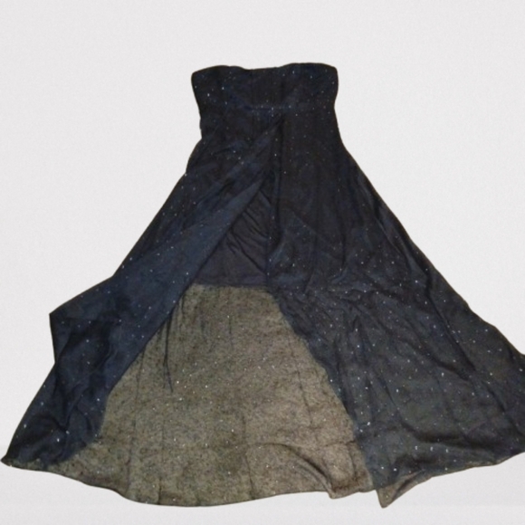 NWT White House Black Market Strapless With Slit Sparkle Sheer Dress – Size 10 ✨ - Picture 2 of 7